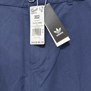 Adidas Skate Chino Pants Men's Size 38 x 32 Skateboarding Wide Leg 3 Stripe